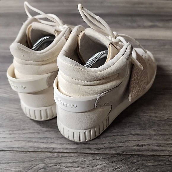 Adidas Tubular High Top Suede White Size 7 Mens - Picture 3 of 10